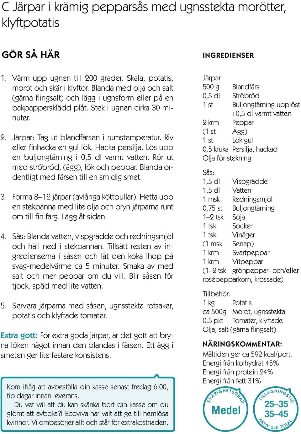 Riv eller finhacka en gul lök. Hacka persilja. Lös upp en buljongtärning i 0,5 dl varmt vatten. Rör ut med ströbröd, (ägg), lök och peppar. Blanda ordentligt med färsen till en smidig smet. 3.