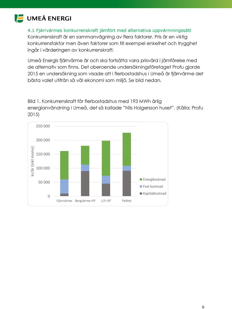 Umeå Energis fjärrvärme är och ska fortsätta vara prisvärd i jämförelse med de alternativ som finns.