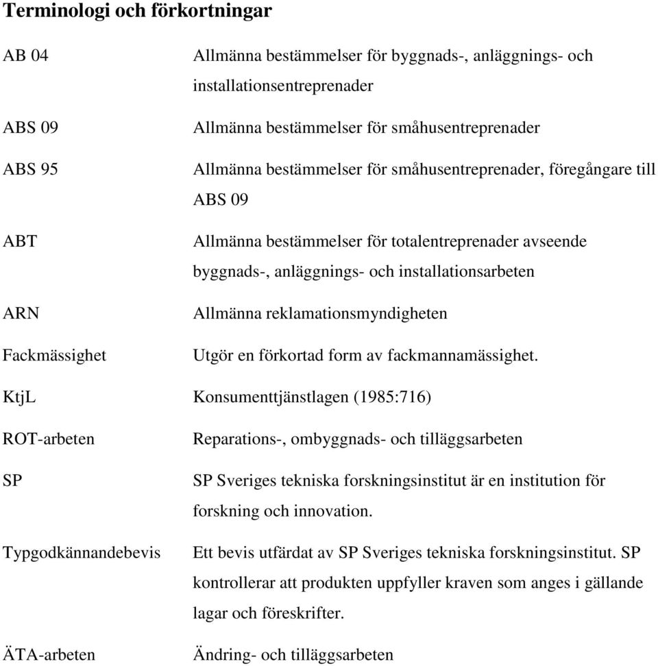 reklamationsmyndigheten Utgör en förkortad form av fackmannamässighet.