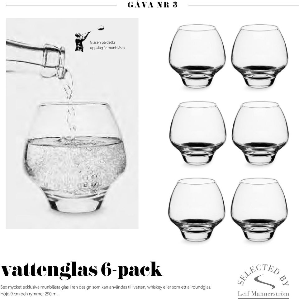 glas i ren design som kan användas till vatten,
