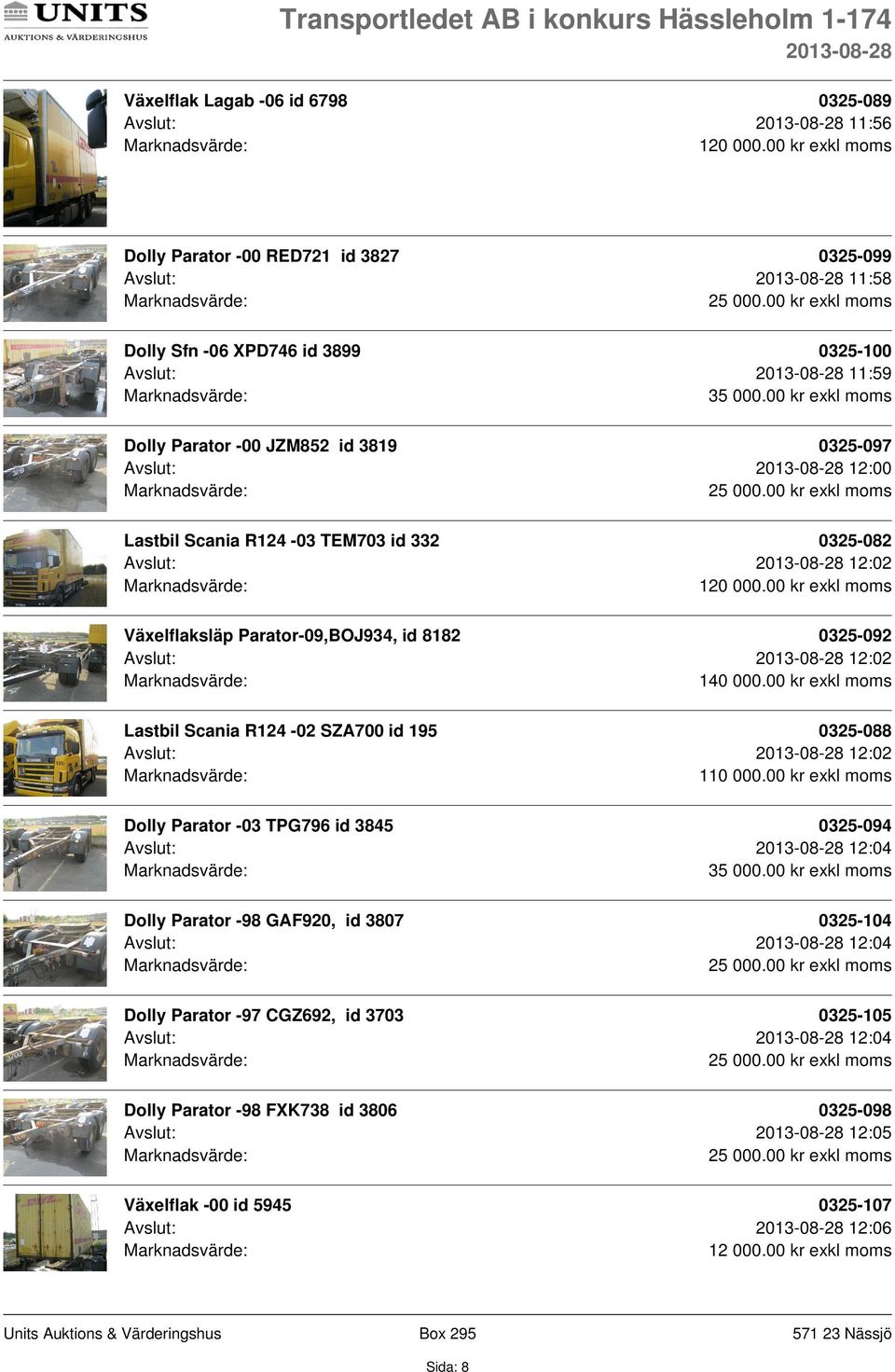 R124-02 SZA700 id 195 0325-088 Avslut: 12:02 110 000.