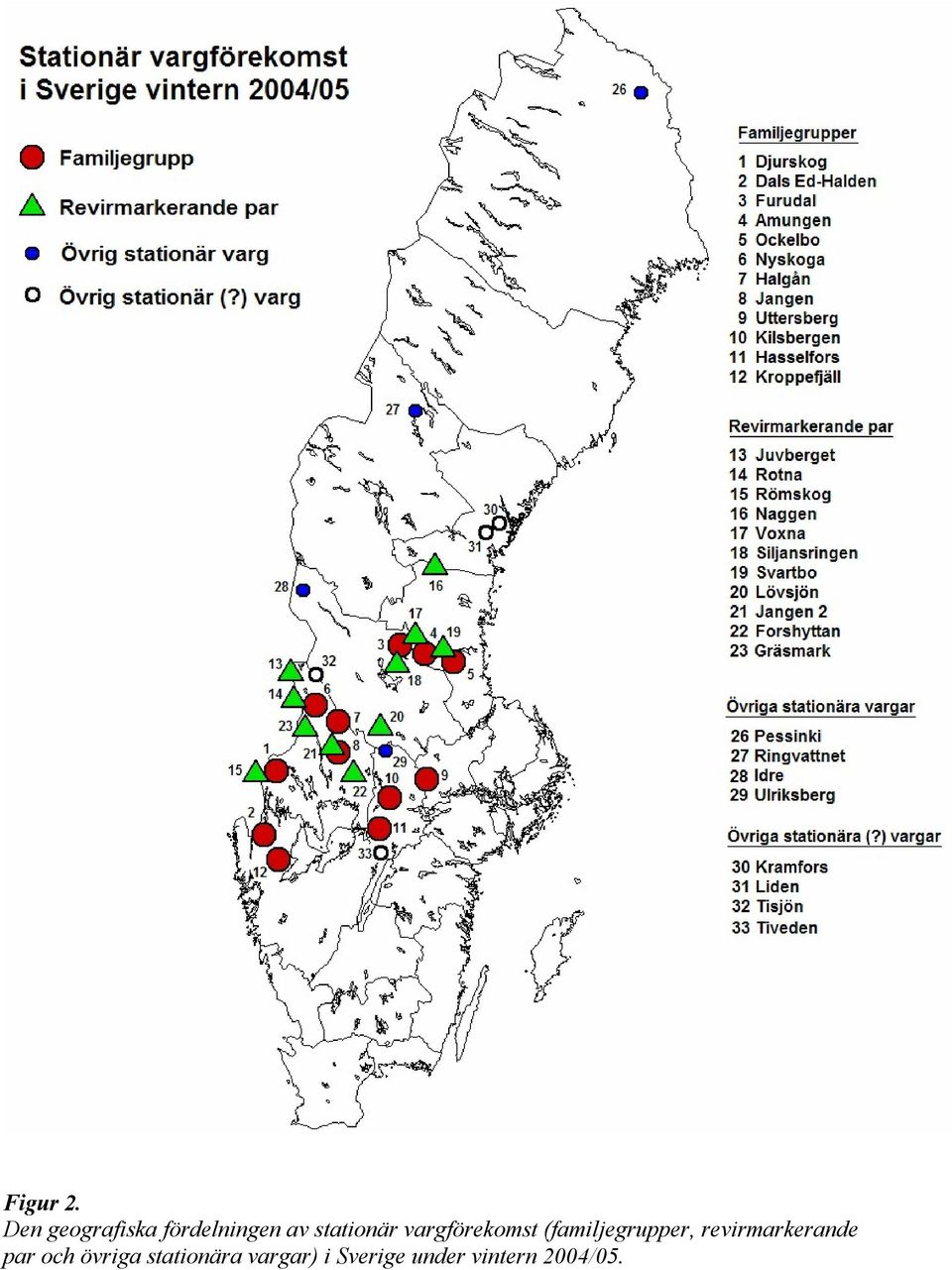 stationär vargförekomst (familjegrupper,