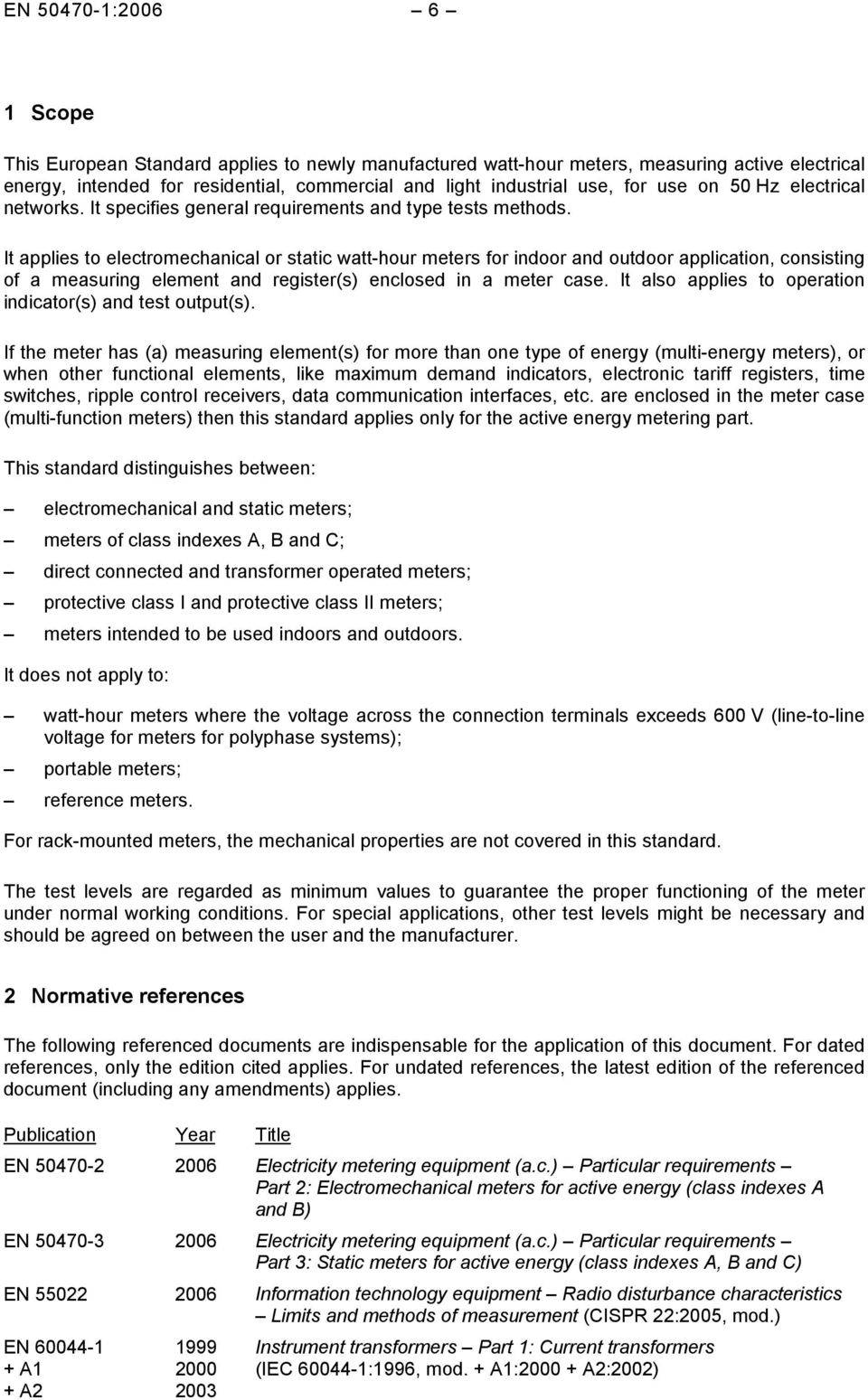 It applies to electromechanical or static watt-hour meters for indoor and outdoor application, consisting of a measuring element and register(s) enclosed in a meter case.