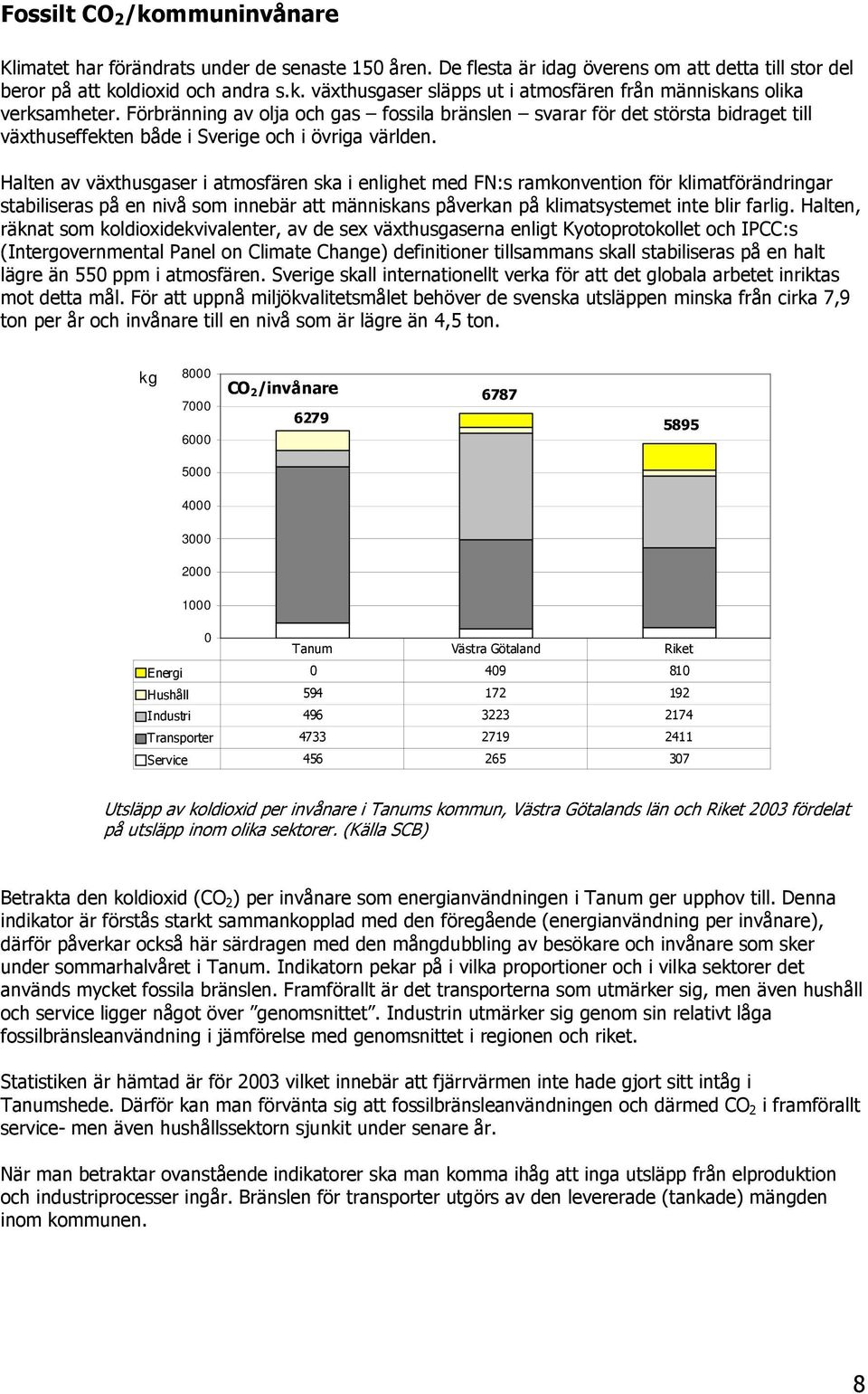 Halten av växthusgaser i atmosfären ska i enlighet med FN:s ramkonvention för klimatförändringar stabiliseras på en nivå som innebär att människans påverkan på klimatsystemet inte blir farlig.
