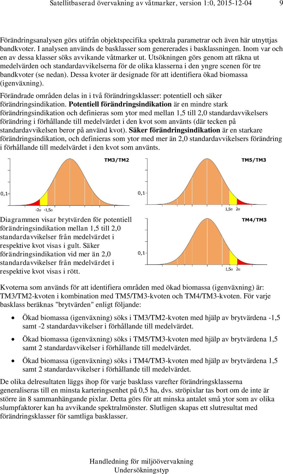 Utsökningen görs genom att räkna ut medelvärden och standardavvikelserna för de olika klasserna i den yngre scenen för tre bandkvoter (se nedan).