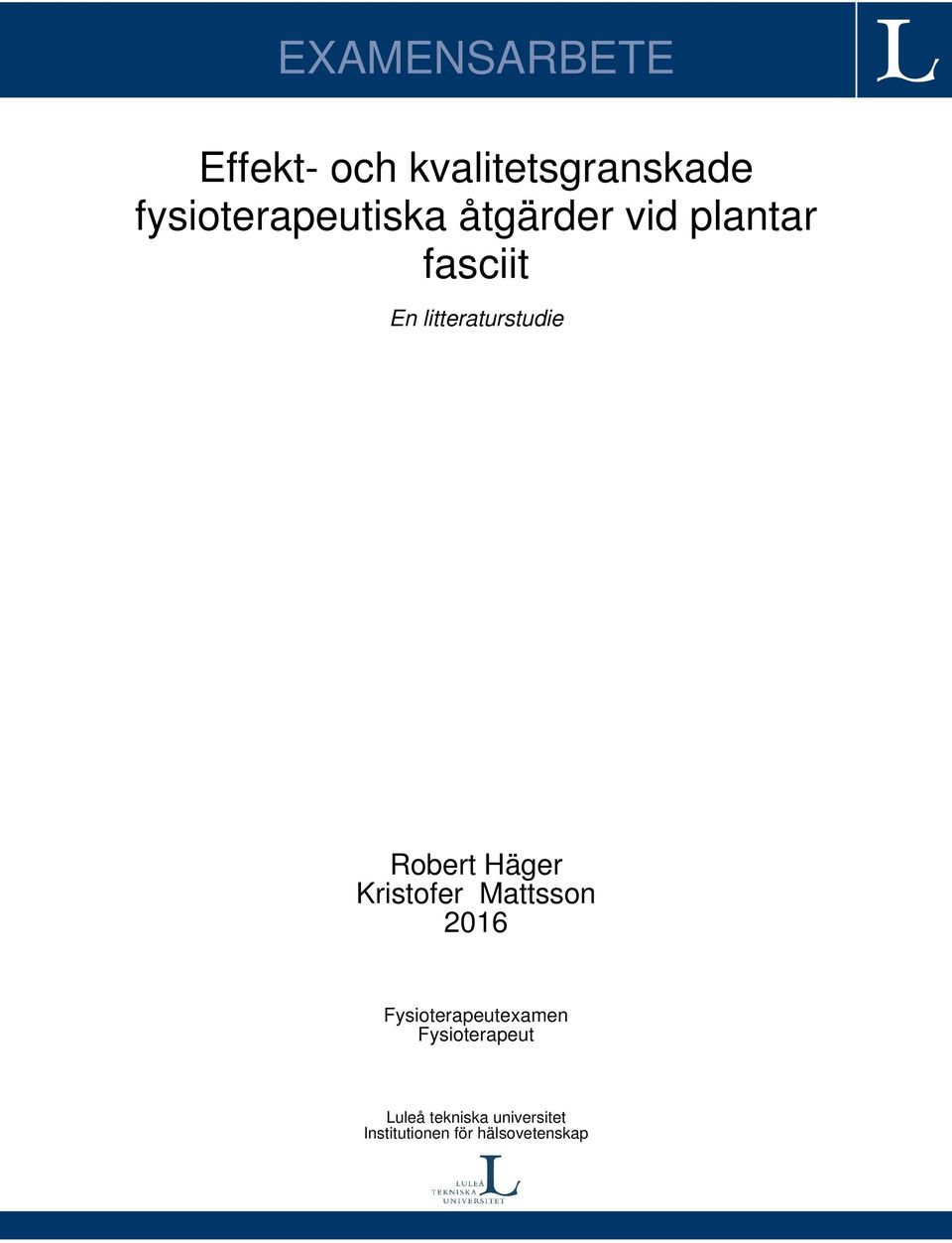 litteraturstudie Robert Häger Kristofer Mattsson 2016