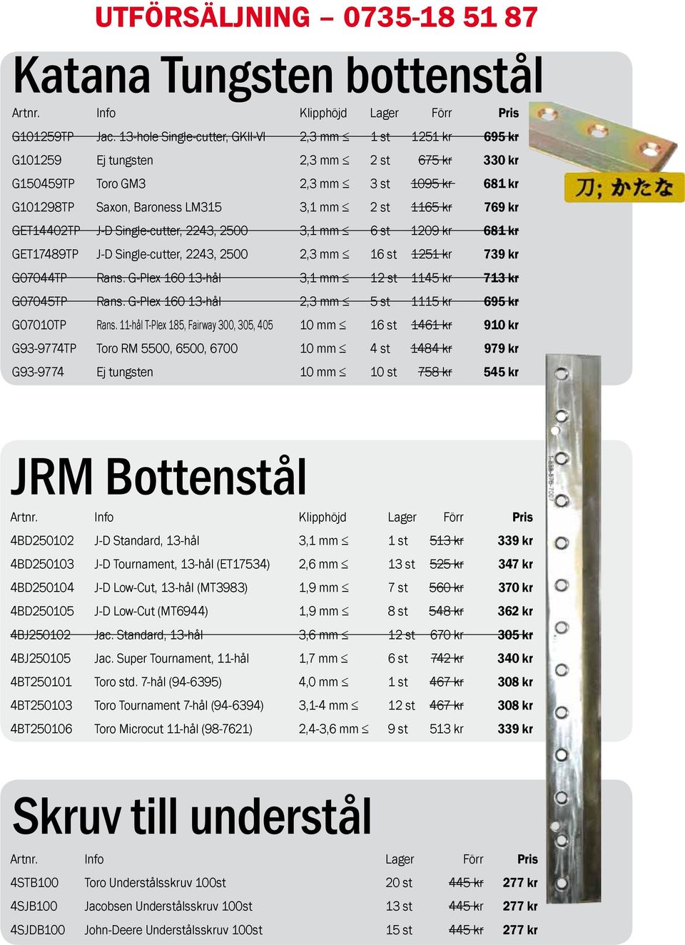 kr 769 kr GET14402TP J-D Single-cutter, 2243, 2500 3,1 mm 6 st 1209 kr 681 kr GET17489TP J-D Single-cutter, 2243, 2500 2,3 mm 16 st 1251 kr 739 kr G07044TP Rans.