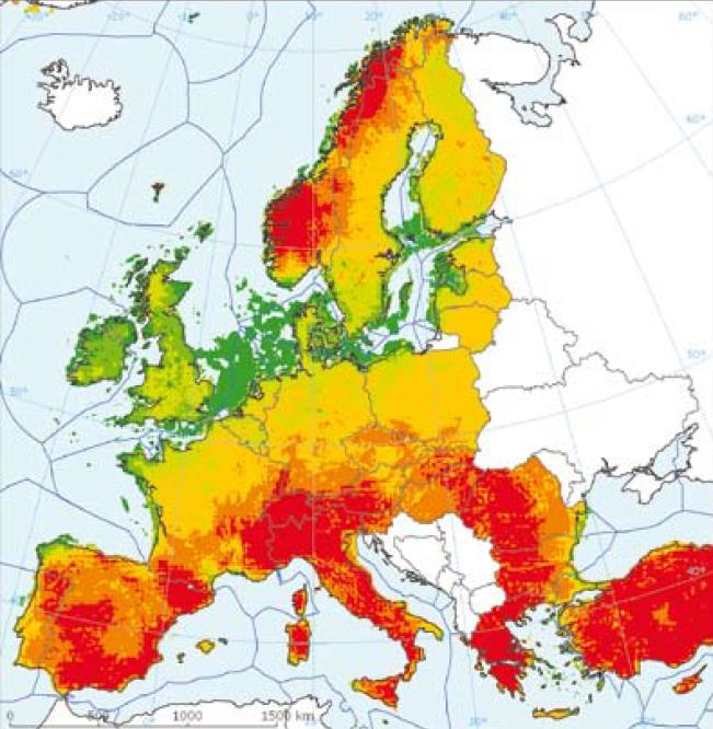 Vindkartering över Europa Att