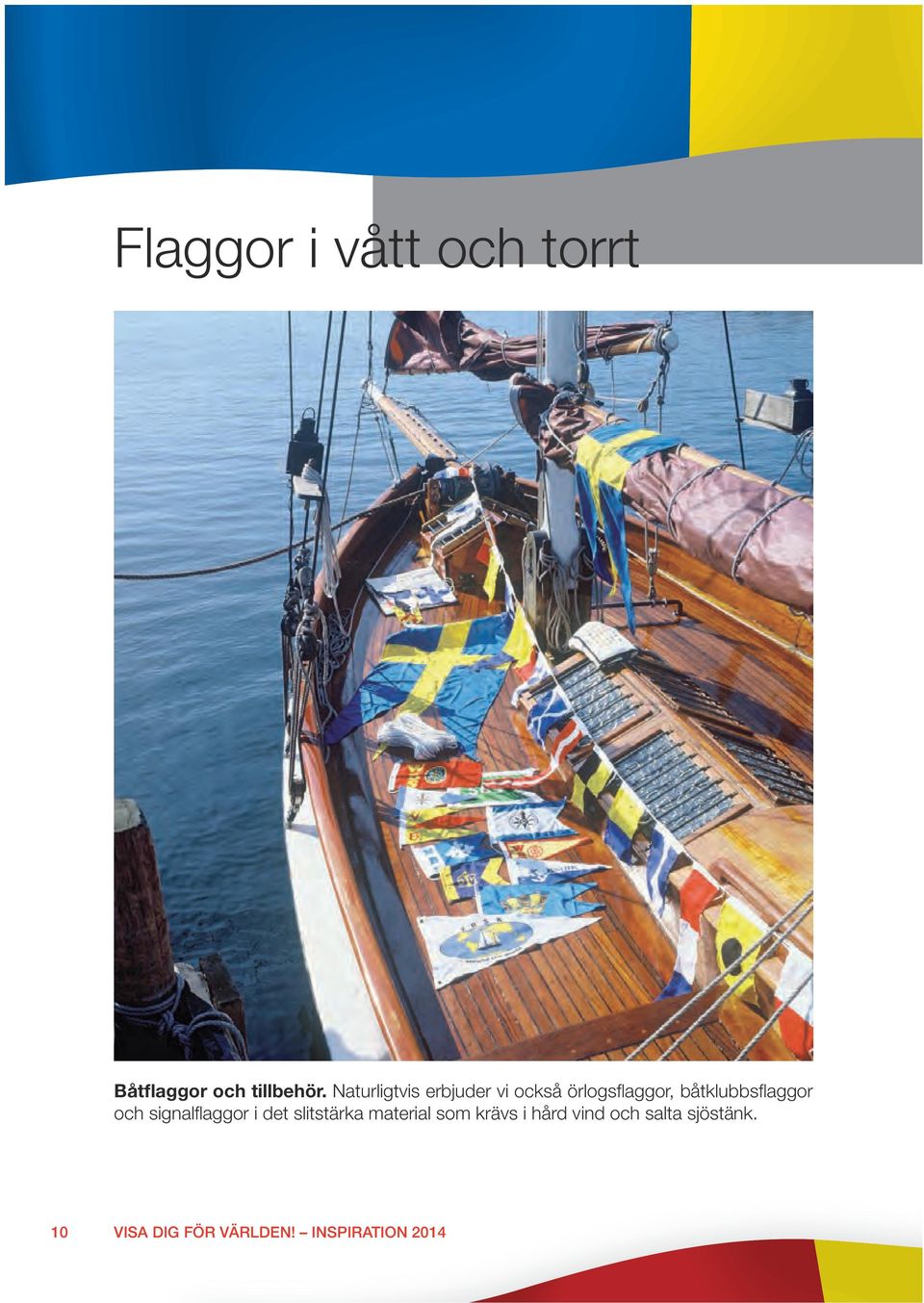 båtklubbsflaggor och signalflaggor i det slitstärka material