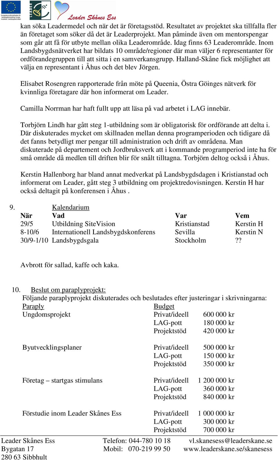 Inom Landsbygdsnätverket har bildats 10 område/regioner där man väljer 6 representanter för ordförandegruppen till att sitta i en samverkansgrupp.