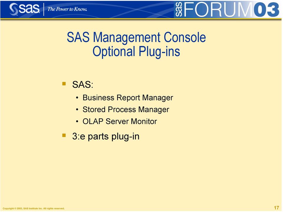 OLAP Server Monitor 3:e parts plug-in Copyright