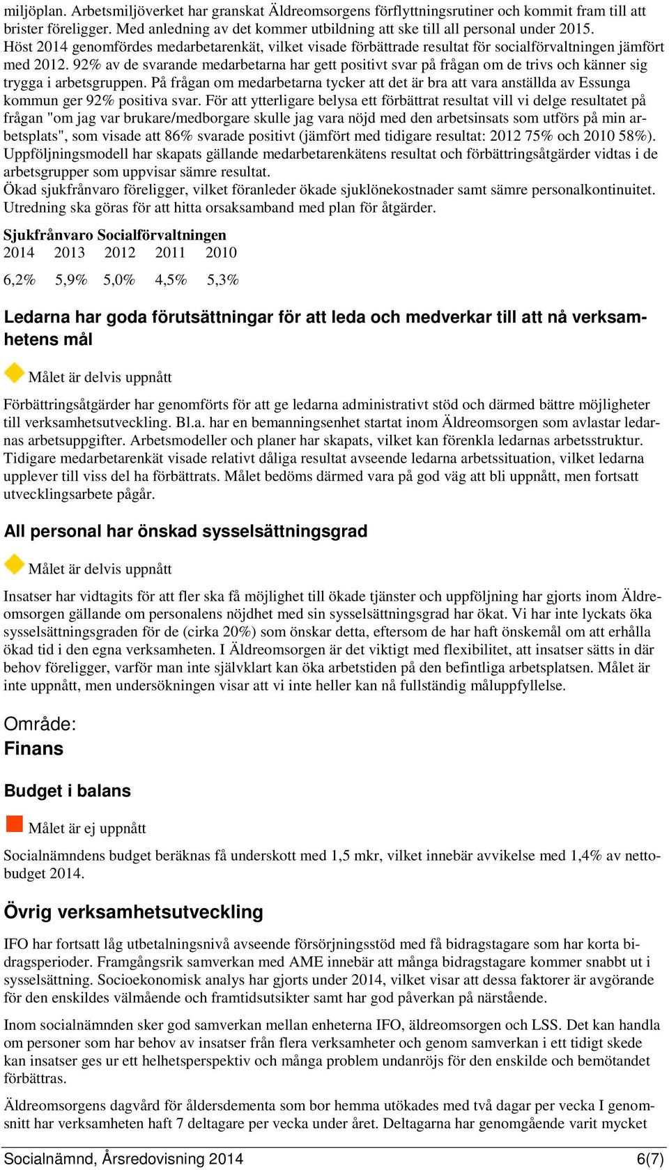 92% av de svarande medarbetarna har gett positivt svar på frågan om de trivs och känner sig trygga i arbetsgruppen.
