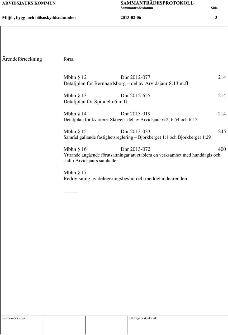 Mbhn 13 Dnr 2012-655 214 Detaljplan för Spindeln 6 m.fl.