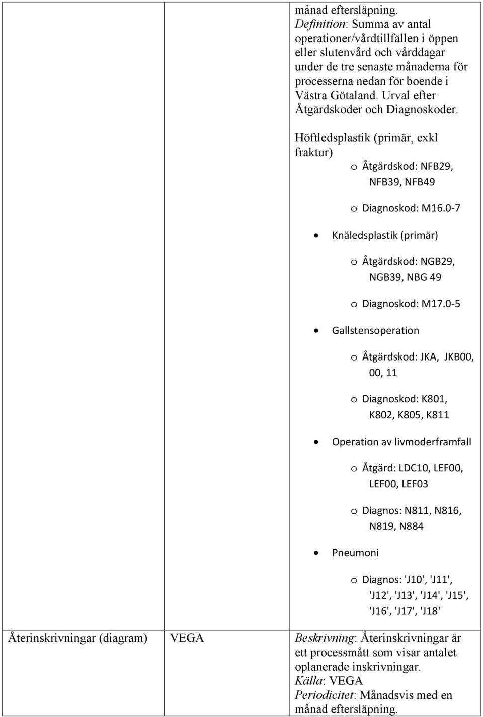 0-7 Knäledsplastik (primär) o Åtgärdskod: NGB29, NGB39, NBG 49 o Diagnoskod: M17.
