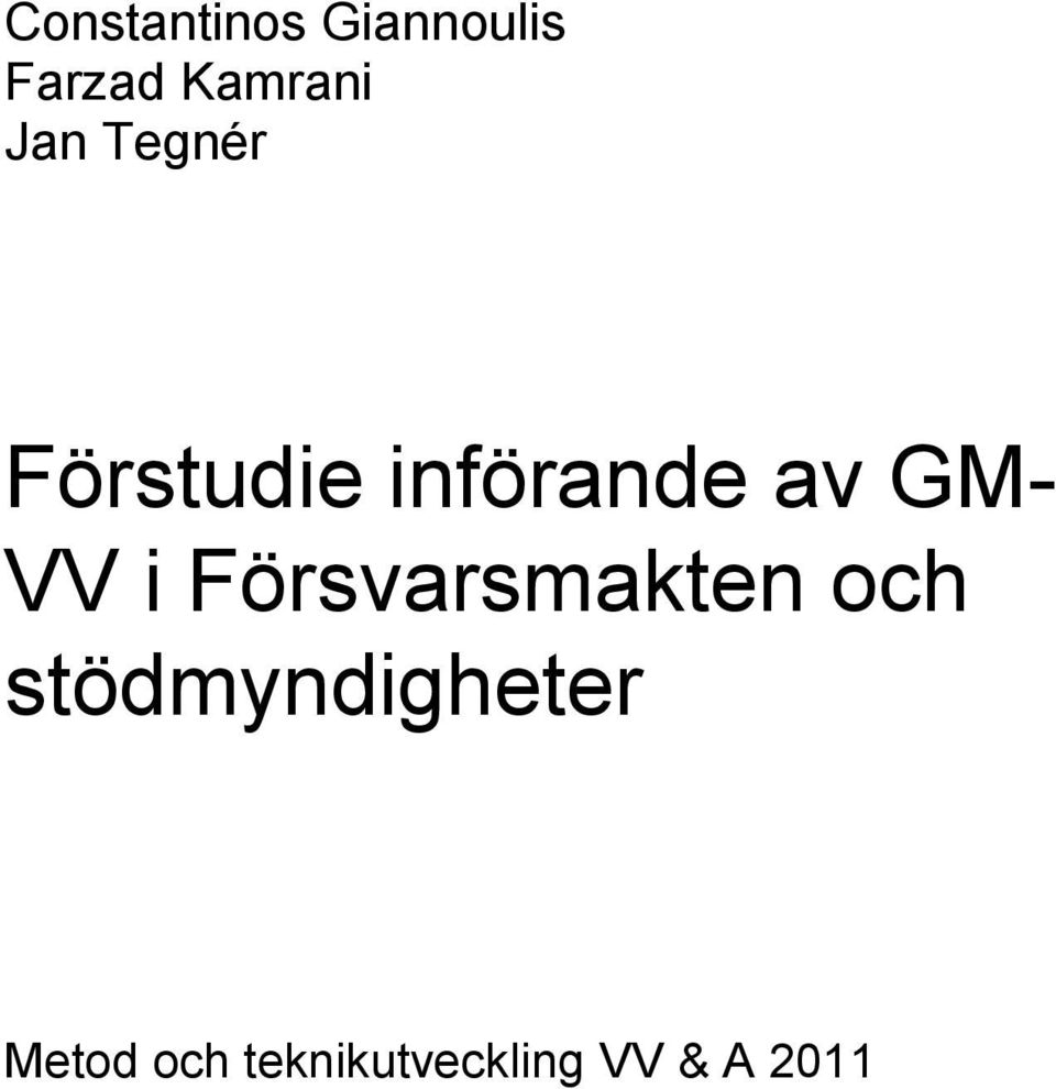 VV i Försvarsmakten och