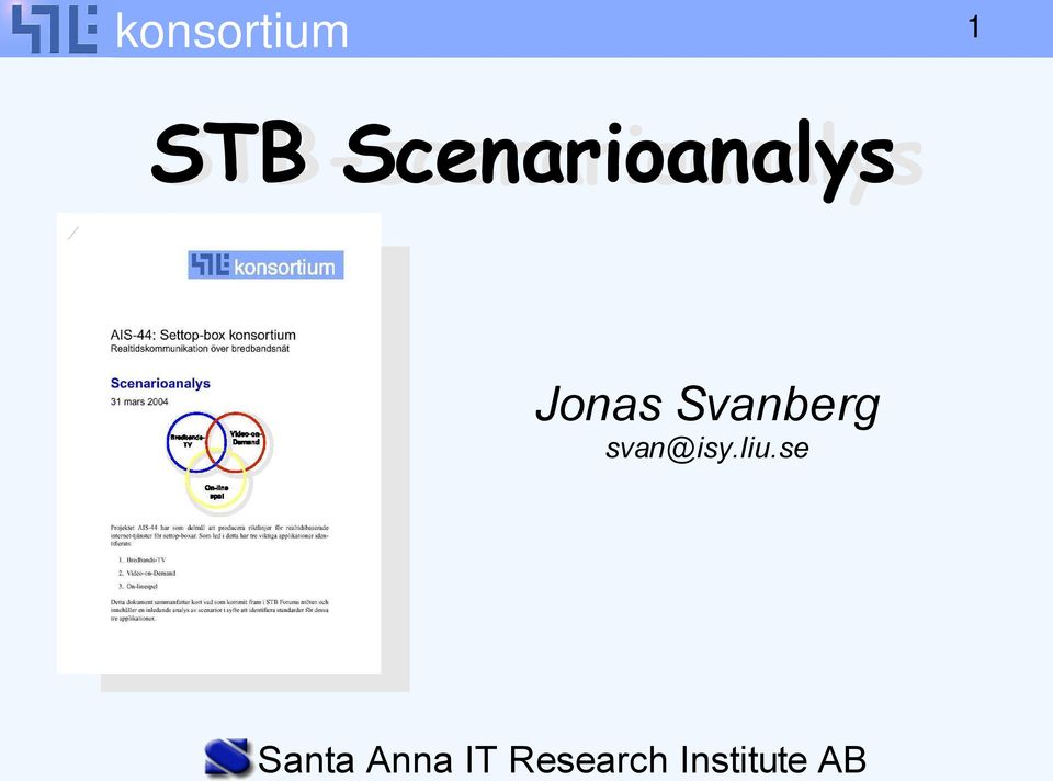 Scenarioanalys Jonas