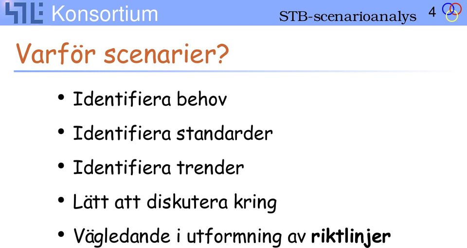 Identifiera behov Identifiera standarder