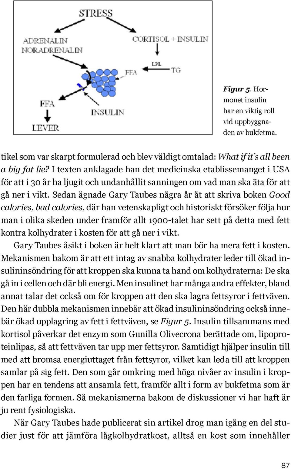 Sedan ägnade Gary Taubes några år åt att skriva boken Good calories, bad calories, där han vetenskapligt och historiskt försöker följa hur man i olika skeden under framför allt 1900-talet har sett på