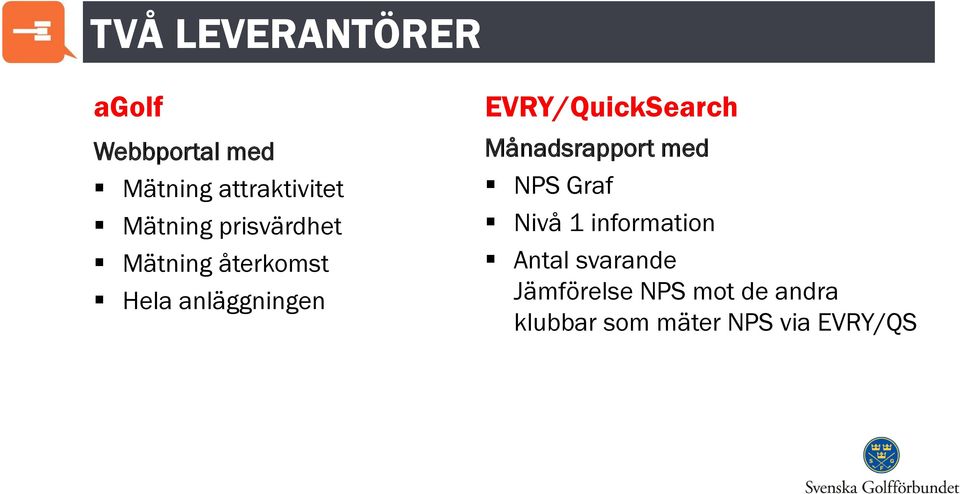 EVRY/QuickSearch Månadsrapport med NPS Graf Nivå 1 information