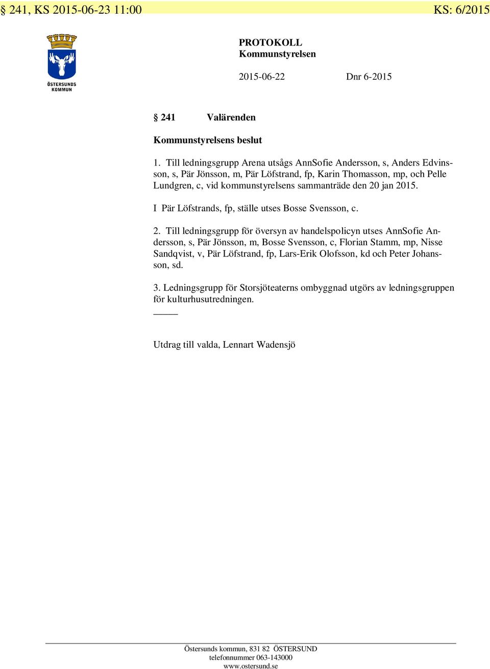sammanträde den 20