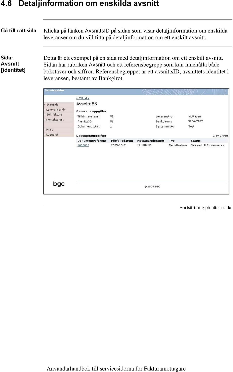 Sida: Avsnitt [identitet] Detta är ett exempel på en sida med detaljinformation om ett enskilt avsnitt.