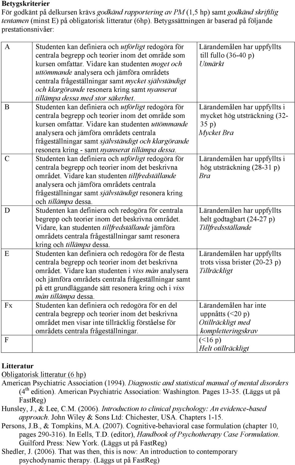 Vidare kan studenten moget och uttömmande analysera och jämföra områdets centrala frågeställningar samt mycket självständigt och klargörande resonera kring samt nyanserat tillämpa dessa med stor