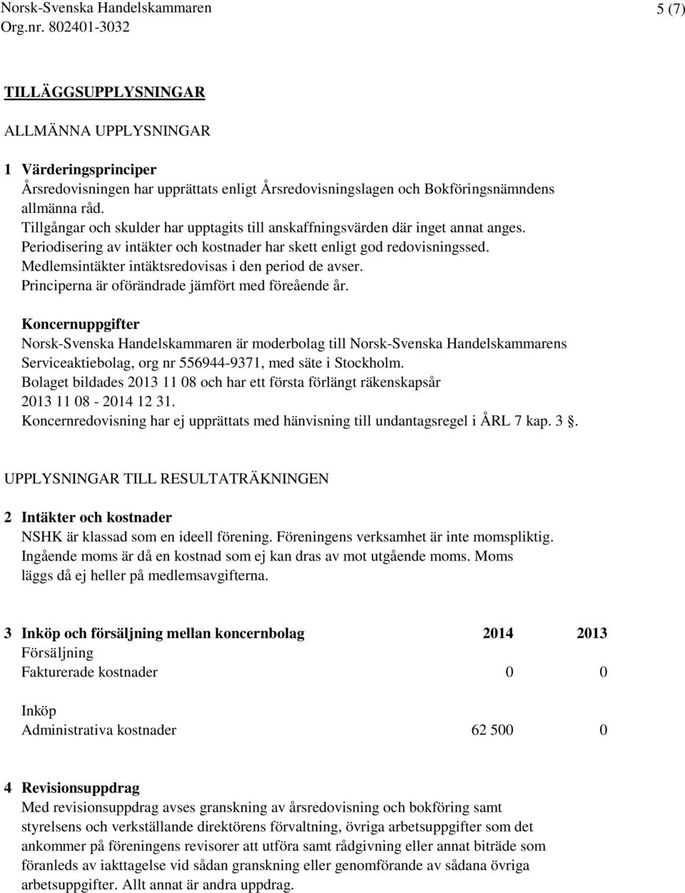 Medlemsintäkter intäktsredovisas i den period de avser. Principerna är oförändrade jämfört med föreående år.