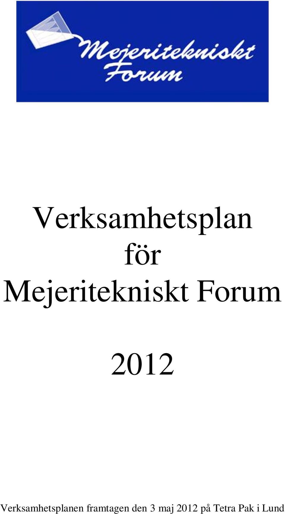 Verksamhetsplanen