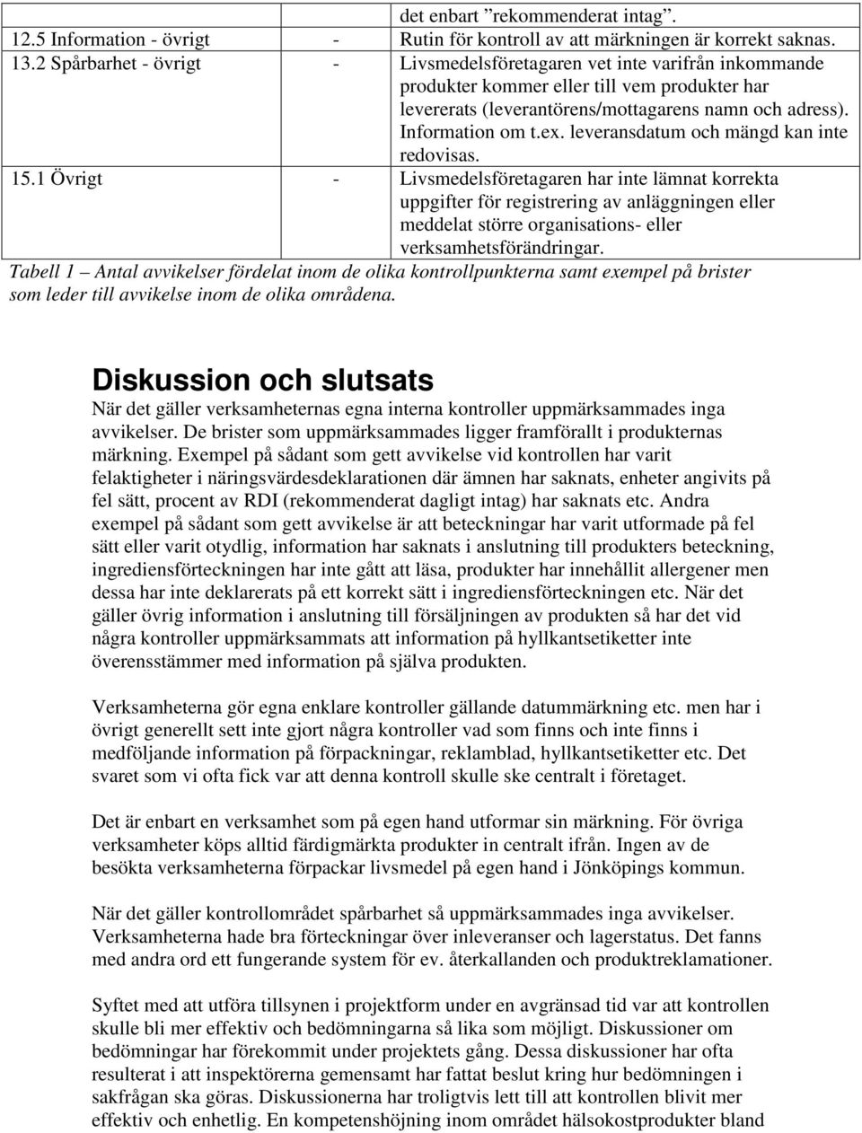 leveransdatum och mängd kan inte redovisas. 15.