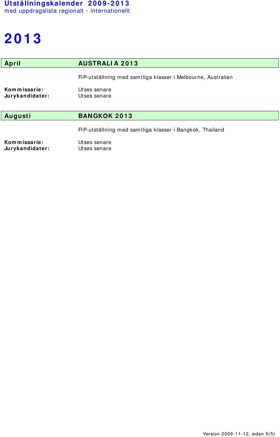 BANGKOK 2013 FIP-utställning med samtliga