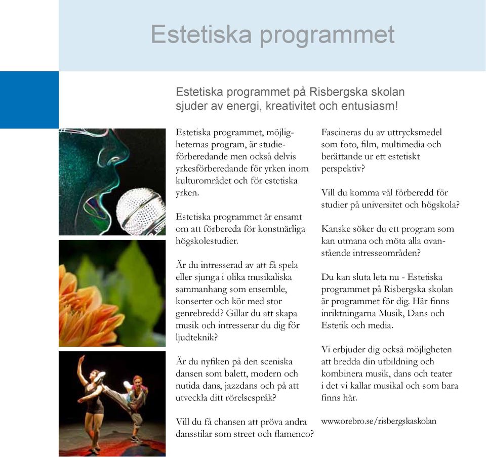 Estetiska programmet är ensamt om att förbereda för konstnärliga högskolestudier.