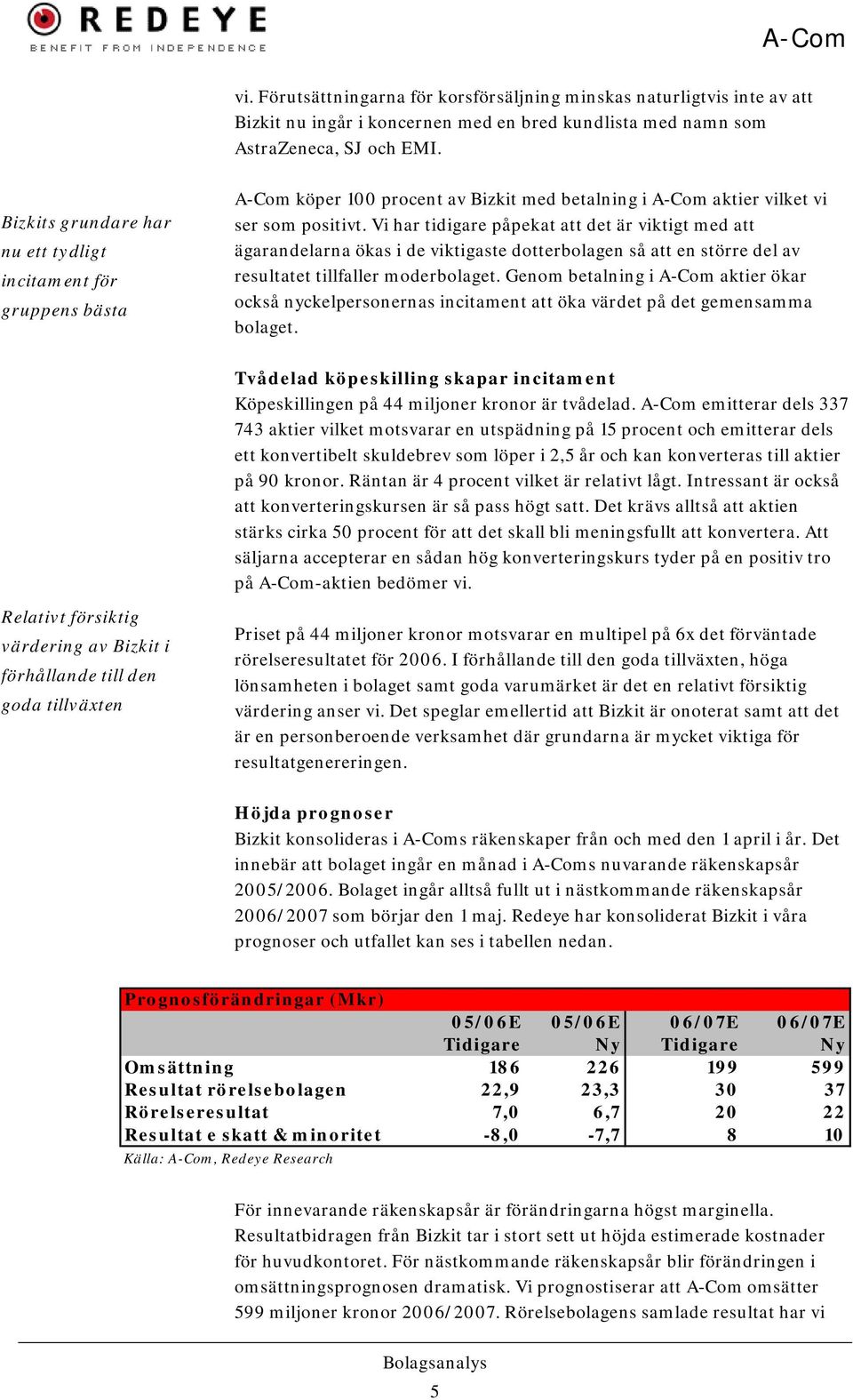 Vi har tidigare påpekat att det är viktigt med att ägarandelarna ökas i de viktigaste dotterbolagen så att en större del av resultatet tillfaller moderbolaget.