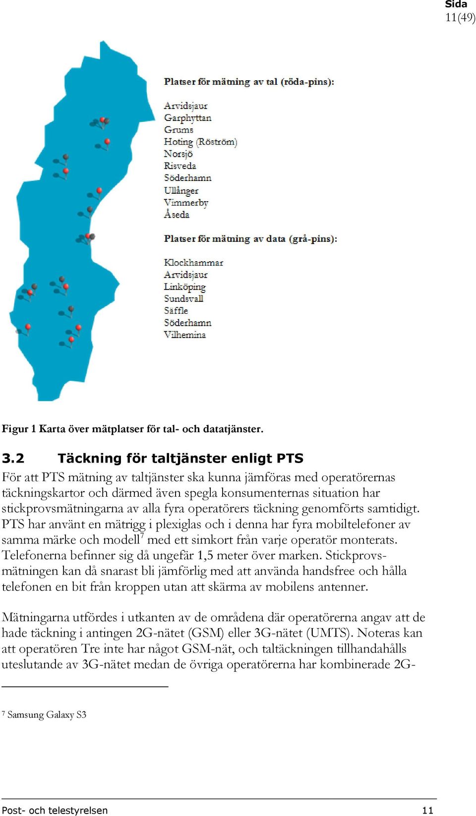 av alla fyra operatörers täckning genomförts samtidigt.