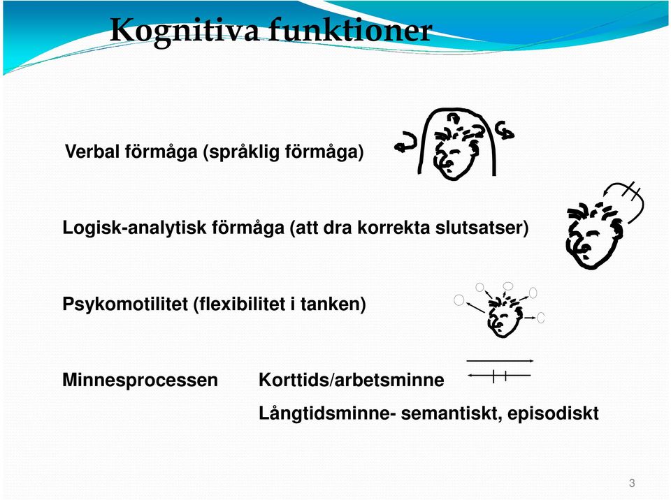 Psykomotilitet (flexibilitet i tanken) Minnesprocessen