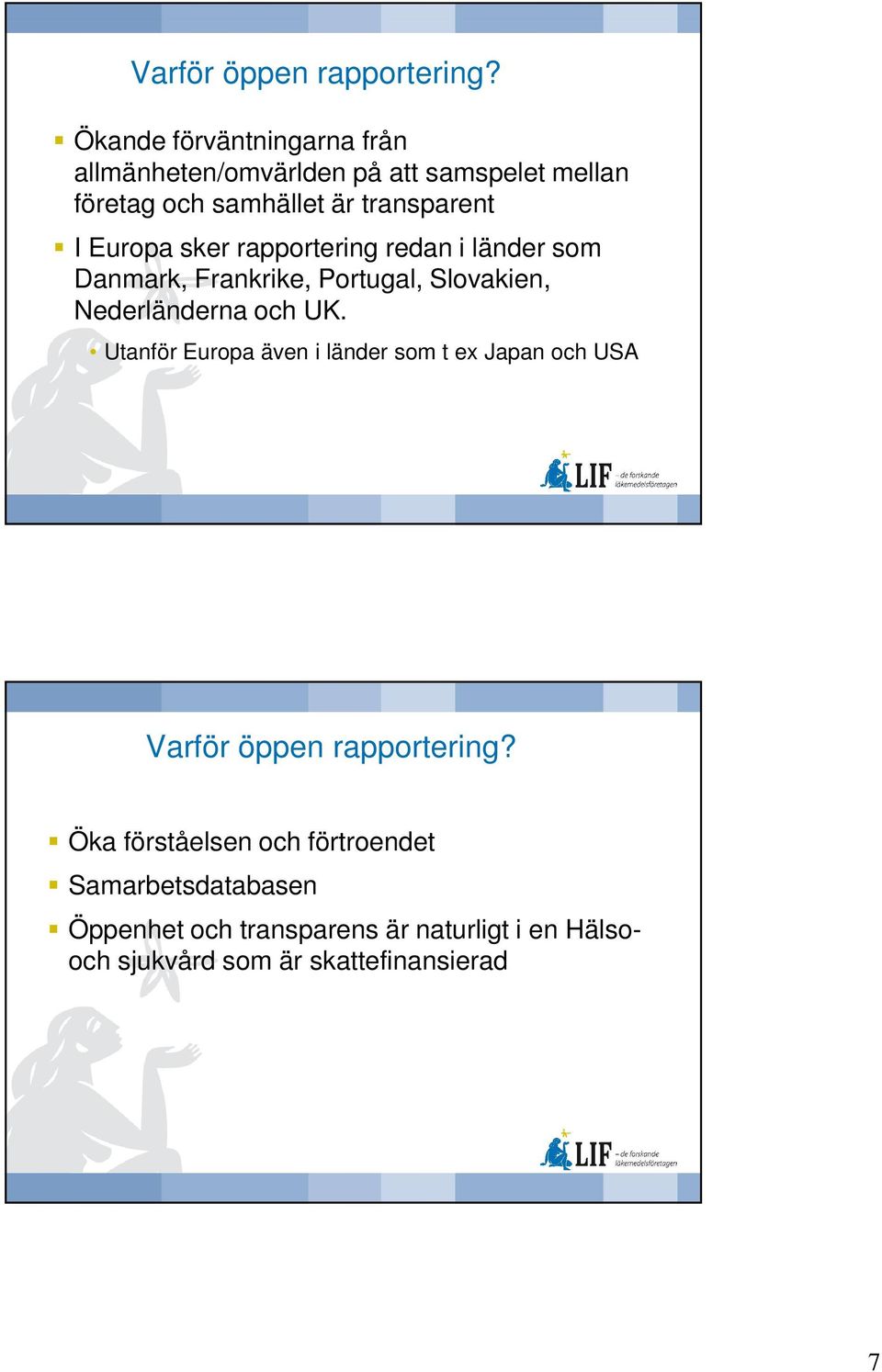 Europa sker rapportering redan i länder som Danmark, Frankrike, Portugal, Slovakien, Nederländerna och UK.