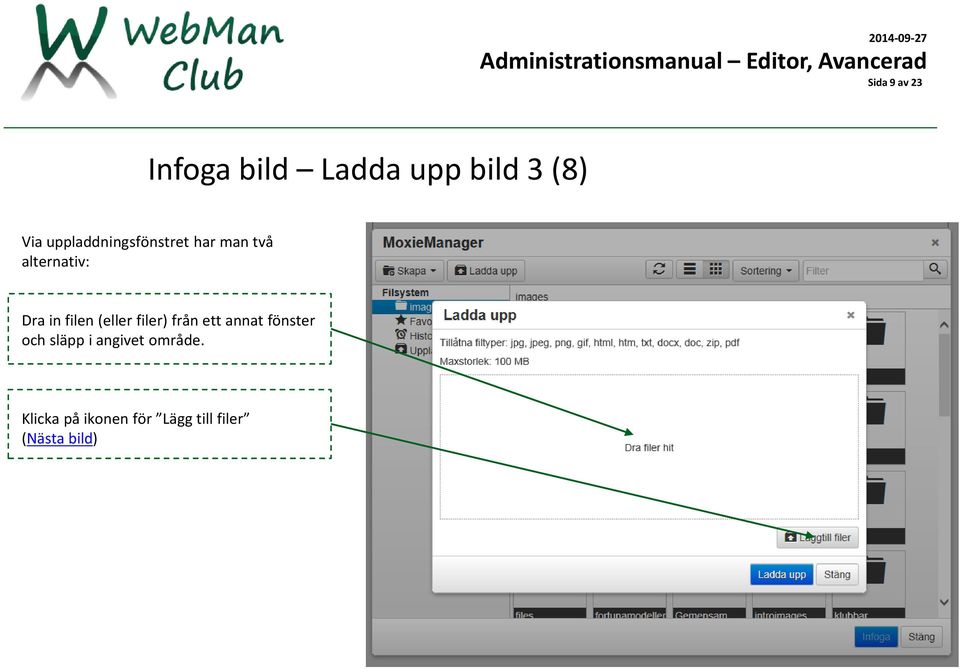 filen (eller filer) från ett annat fönster och släpp i