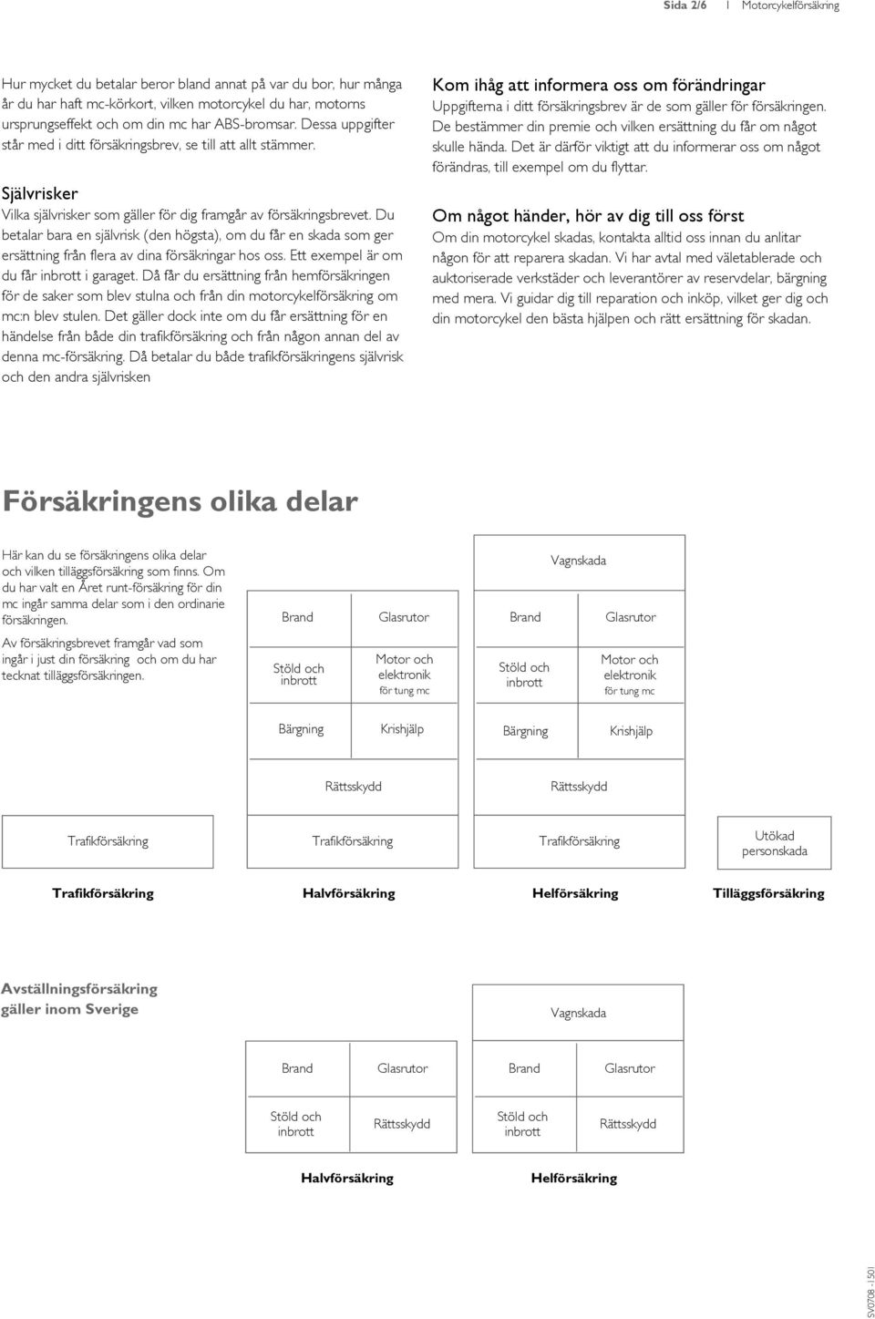 Du betalar bara en självrisk (den högsta), om du får en skada som ger ersättning från flera av dina försäkringar hos oss. Ett exempel är om du får i garaget.