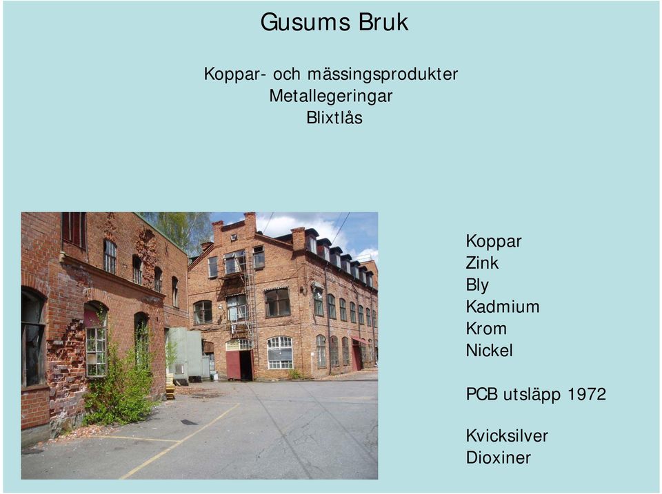 Blitlås Koppar Zink Bly Kadmium