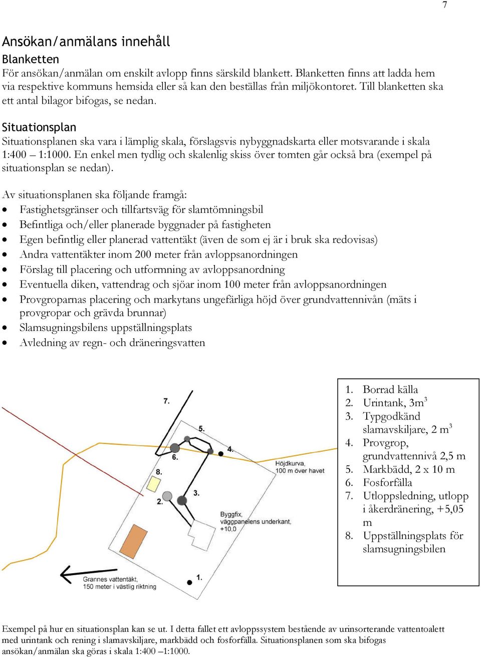 Situationsplan Situationsplanen ska vara i lämplig skala, förslagsvis nybyggnadskarta eller motsvarande i skala 1:400 1:1000.