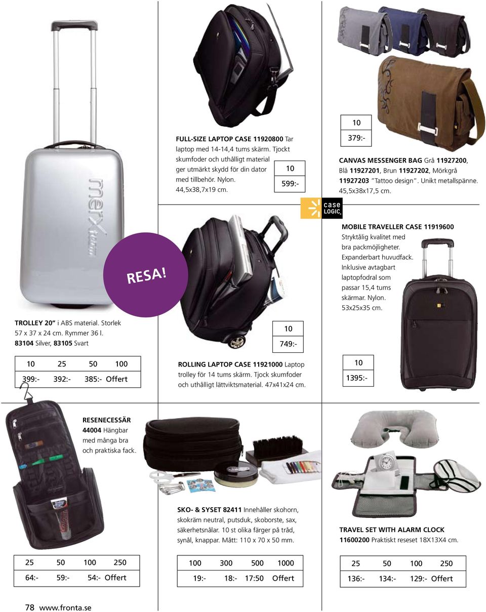 MOBILE TRAVELLER CASE 11919600 Stryktålig kvalitet med bra packmöjligheter. Expanderbart huvudfack. Inklusive avtagbart laptopfodral som passar 15,4 tums skärmar. Nylon. 53x25x35 cm.