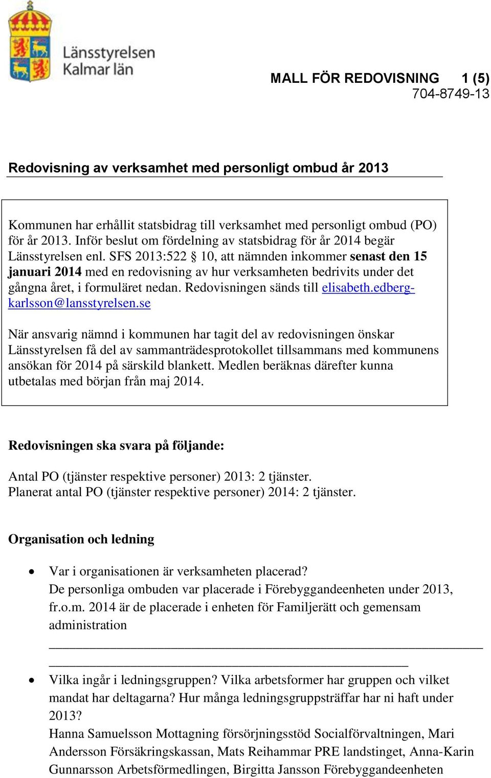 Redovisning Av Verksamhet Personliga Ombud Pdf
