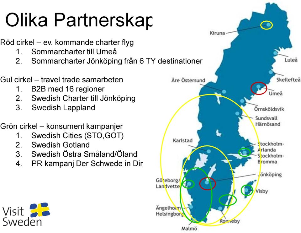 B2B med 16 regioner 2. Swedish Charter till Jönköping 3.