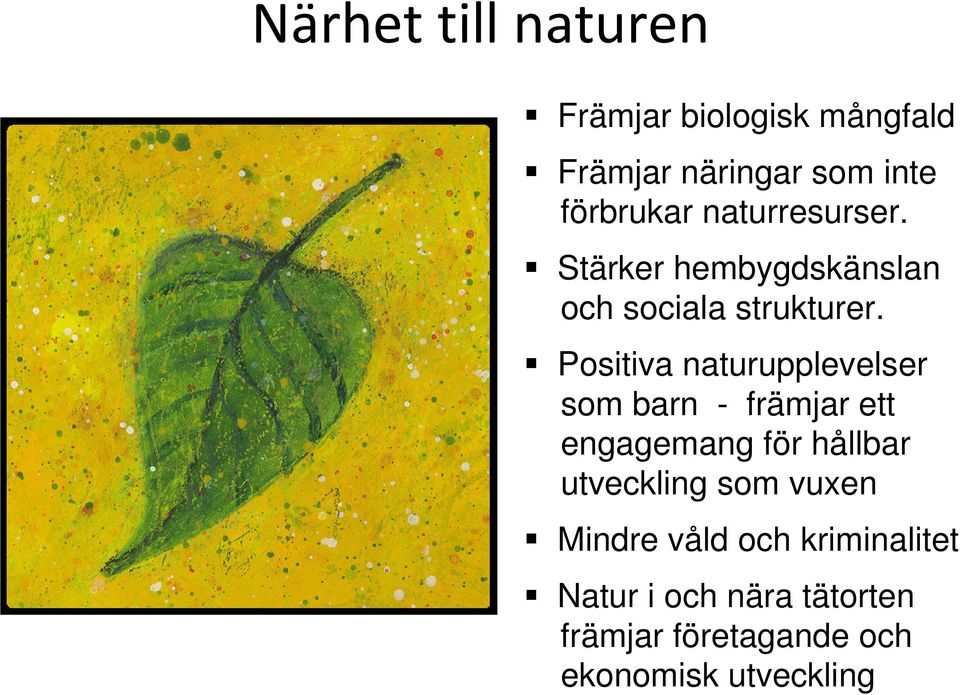 Positiva naturupplevelser som barn - främjar ett engagemang för hållbar utveckling