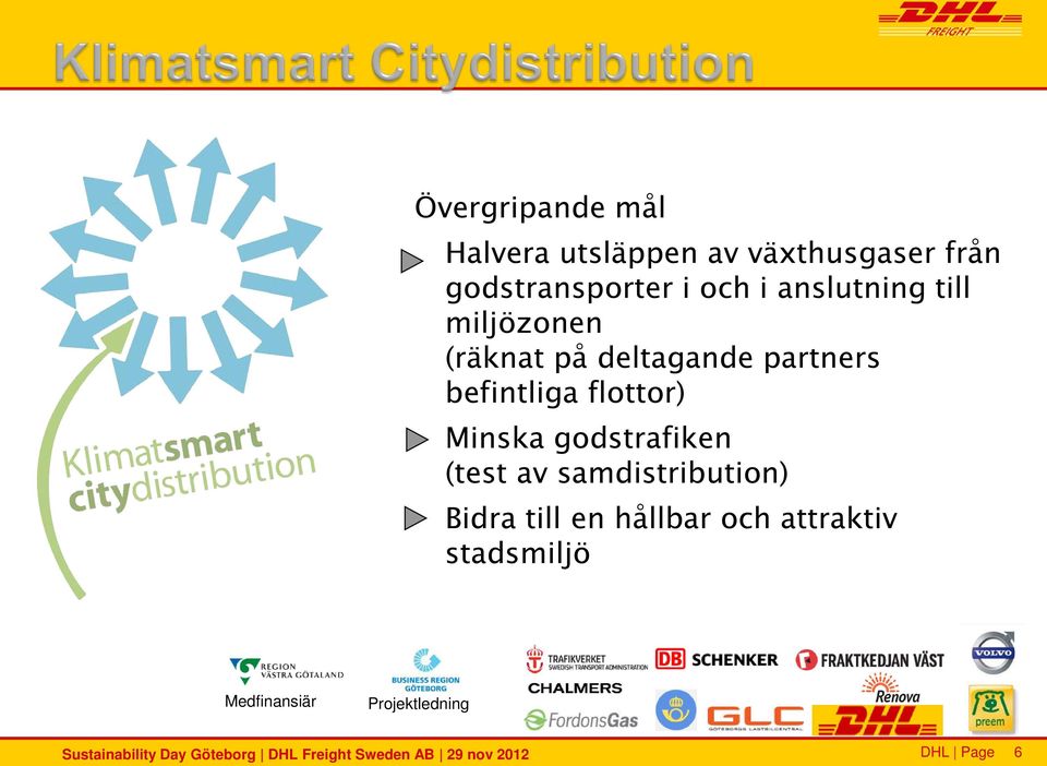 godstrafiken (test av samdistribution) Bidra till en hållbar och attraktiv stadsmiljö