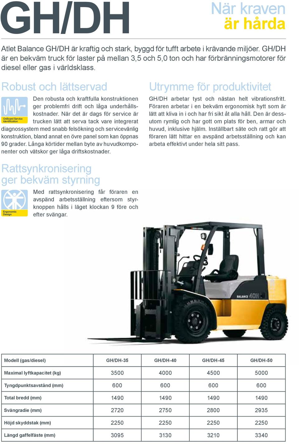 Robust och lättservad OnBoard Service Identification Den robusta och kraftfulla konstruktionen ger problemfri drift och låga underhållskostnader.