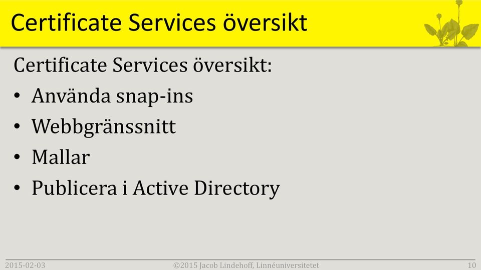 översikt Certificate Services översikt: