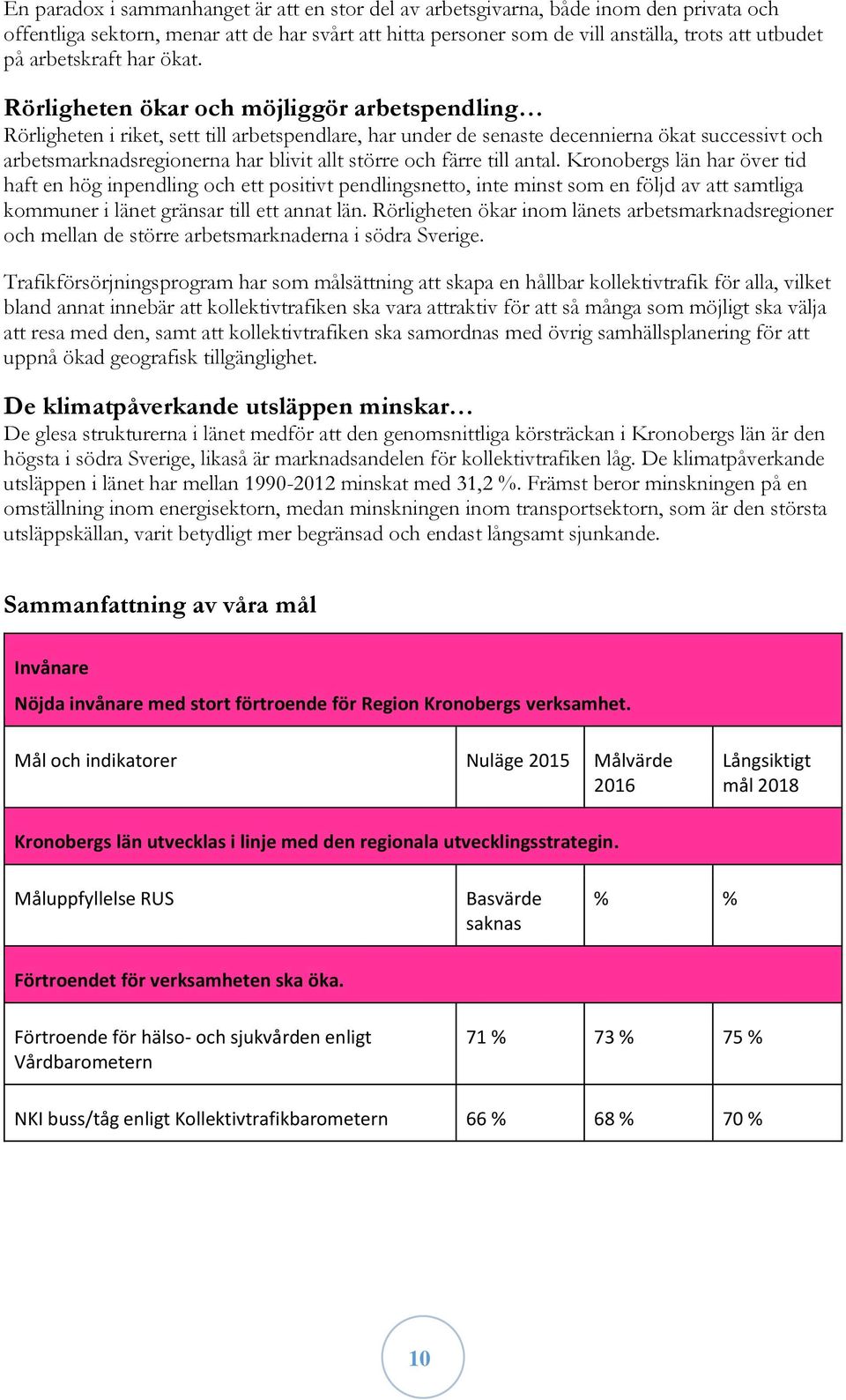 Rörligheten ökar och möjliggör arbetspendling Rörligheten i riket, sett till arbetspendlare, har under de senaste decennierna ökat successivt och arbetsmarknadsregionerna har blivit allt större och