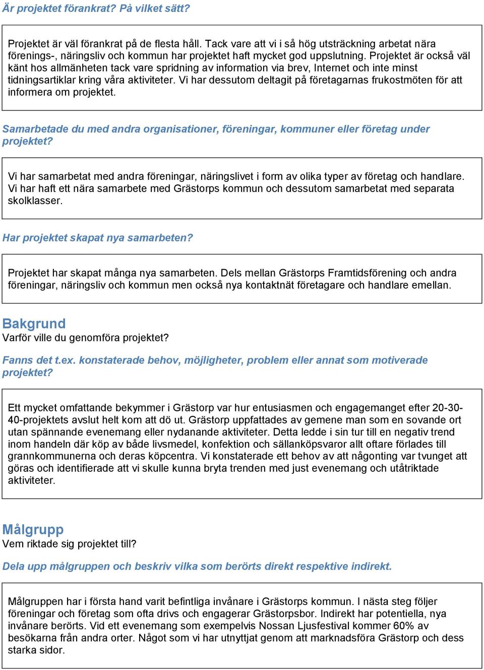 Projektet är också väl känt hos allmänheten tack vare spridning av information via brev, Internet och inte minst tidningsartiklar kring våra aktiviteter.