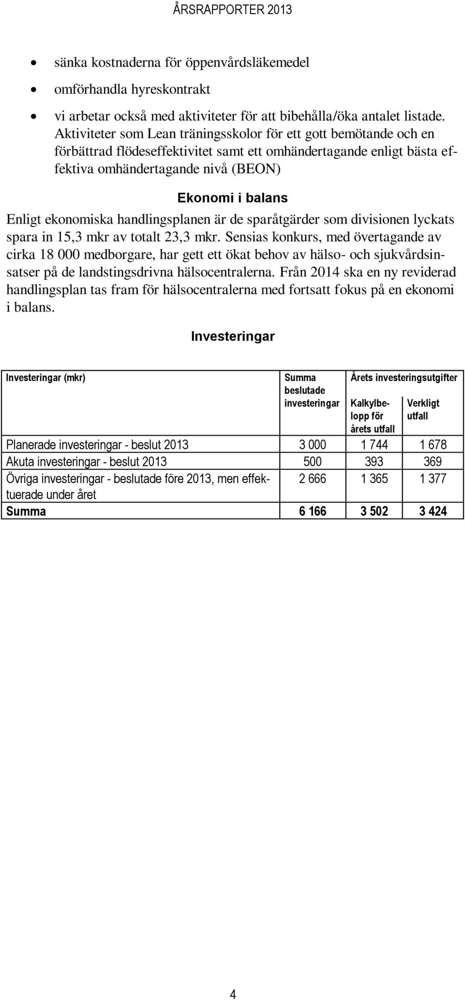 ekonomiska handlingsplanen är de sparåtgärder som divisionen lyckats spara in 15,3 mkr av totalt 23,3 mkr.