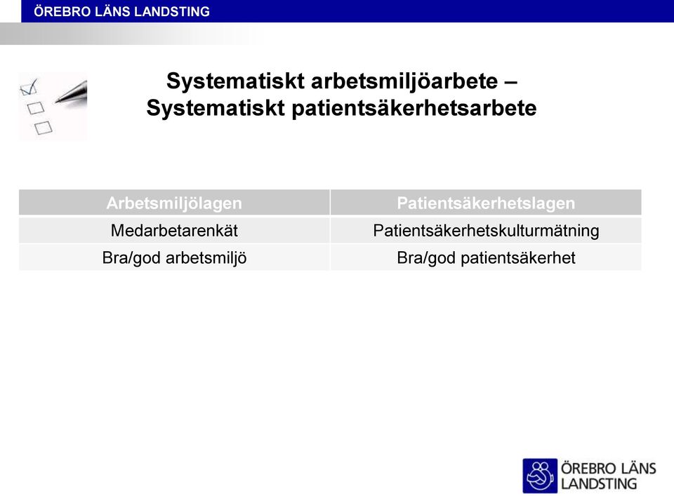 Medarbetarenkät Bra/god arbetsmiljö
